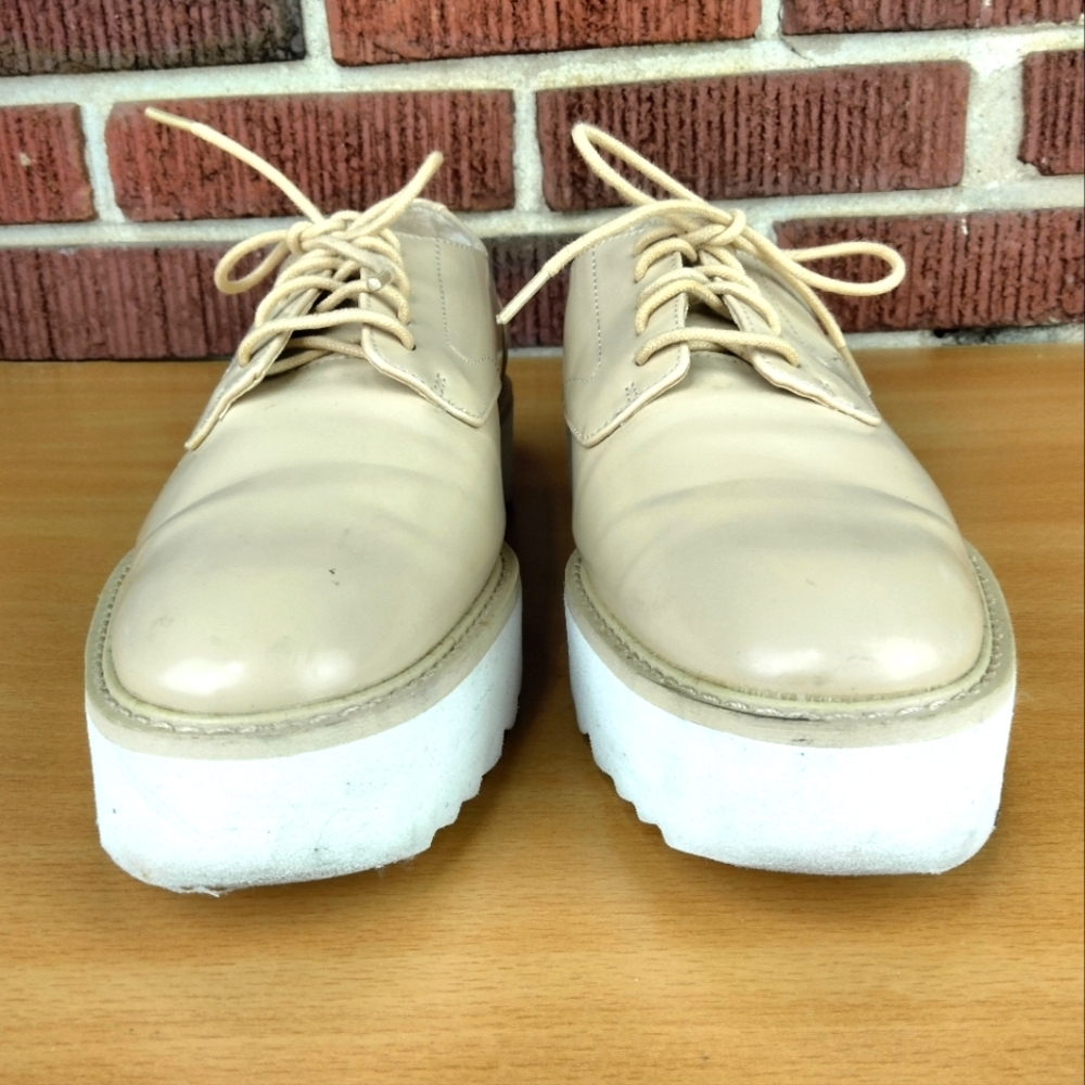 Zara Basic Collection Beige Platform Brouges Oxfo… - image 4